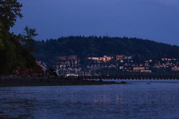 Western at dusk from across the bay